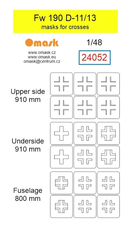 Omask 24052 Fw 190 D-11/13 masks for crosses 1/48