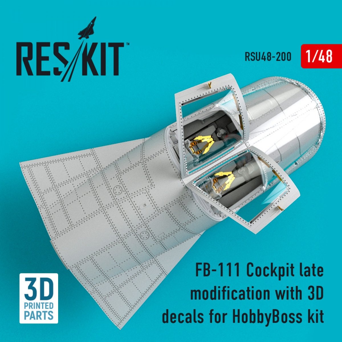 RESKIT RSU48-0200 FB-111 COCKPIT MODIFICATION TARDIVE AVEC DÉCALCOMANIES 3D POUR MAQUETTE HOBBYBOSS 1/48