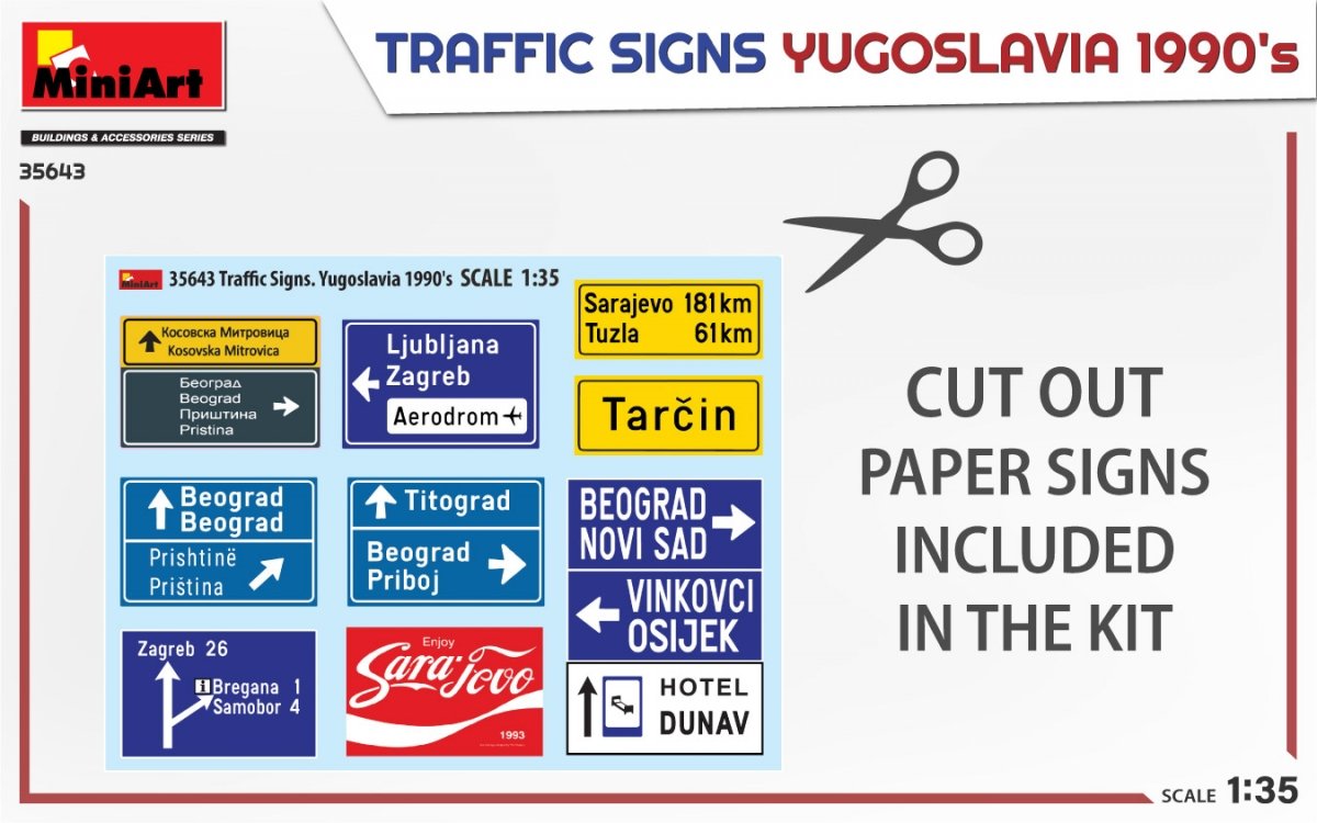 MiniArt 35643 TRAFFIC SIGNS. YUGOSLAVIA 1990’s 1/35 – zdjęcie 4