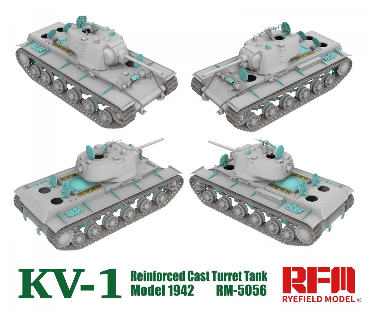 Rye Field Model 5056 KV-1 Reinforced Cast Turret TankModel 1942 1/35 – zdjęcie 4