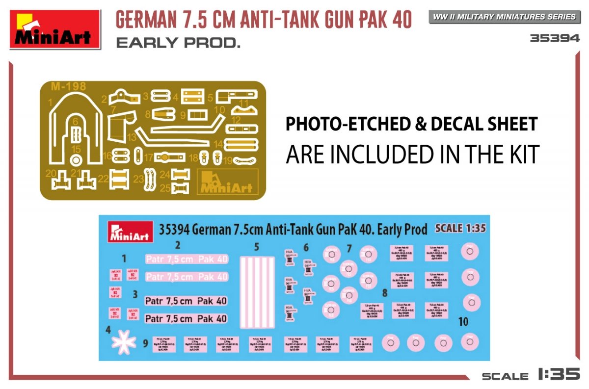 MiniArt 35394 GERMAN 7.5CM ANTI-TANK GUN PAK 40. EARLY PROD 1/35 – image 2