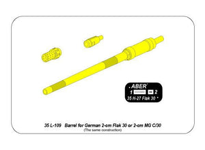 Aber 35L-109 German 2cm gun barrel for Flak 30 or MG C/30 1/35 – image 12