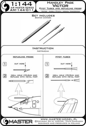 Master AM-144-011 Handley Page Victor - Pilot Tubes and Refueling Probe Boom 1/144 – immagine 4