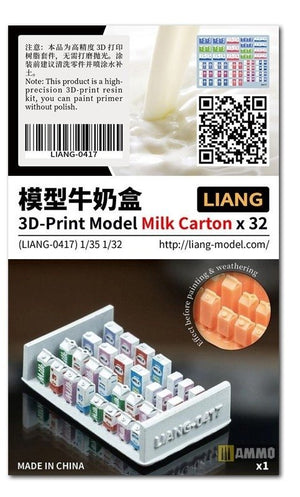 Liang 0417 3D-Print Model Milk Carton x 32 1/32 1/35 – zdjęcie 2