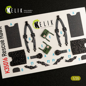 KELIK K35016 HH-60H RESCUE HAWK INTERIOR 3D DECALS FOR KITTY HAWK KIT 1/35 – immagine 2