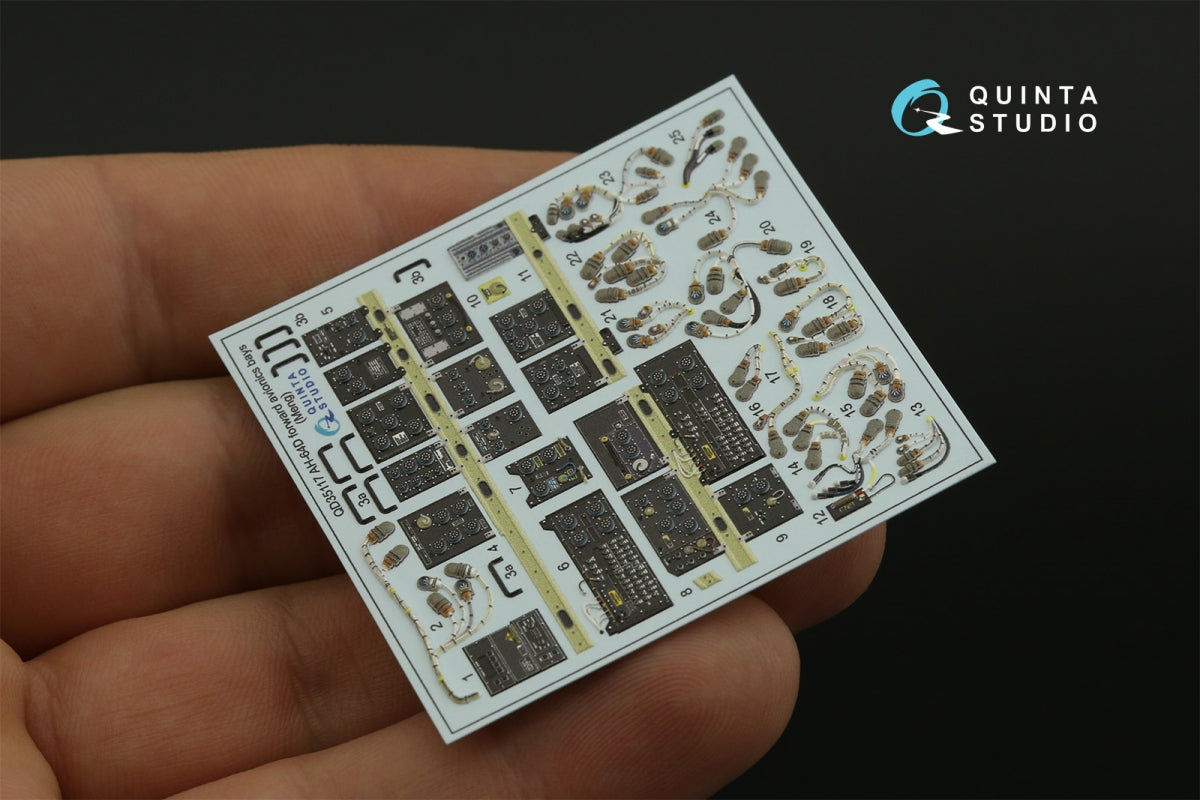 Quinta Studio QD35117 AH-64D Extended forward avionics bays 3D-Printed &amp;amp; colored Interior on decal paper (Meng) 1/35 – image 6