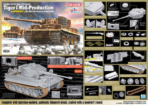 Dragon 6624 Sd.Kfz.181 Pz.Kpfw.VI Ausf.E Tiger I Mid Production w/Zimmerit s.Pz.Abt.506 Eastern Front 1944 1/35