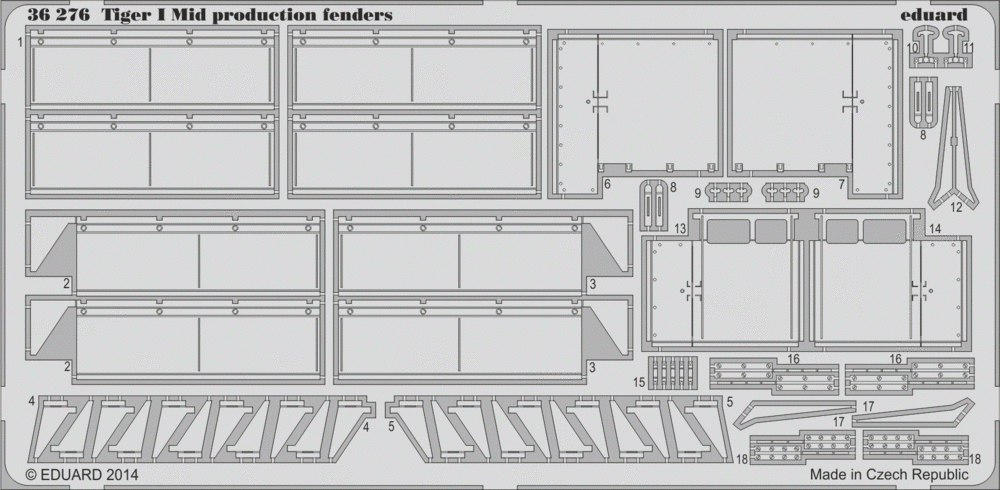 Eduard 36276 Tiger I Mid production fenders Dragon