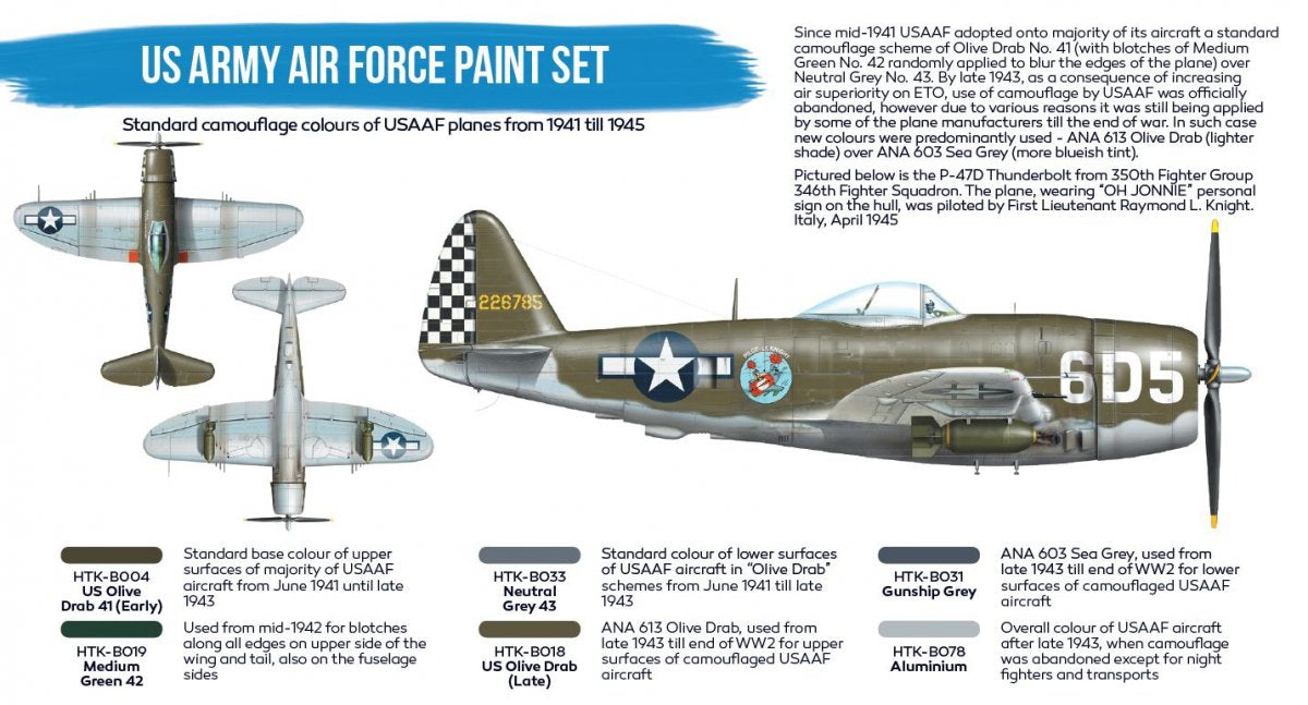 Hataka HTK-BS04.2 - US Army Air Force paint set (6x17ml) – zdjęcie 2
