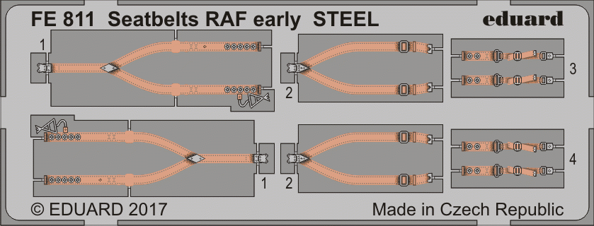 Ceintures de sécurité Eduard FE811 RAF début acier 1/48