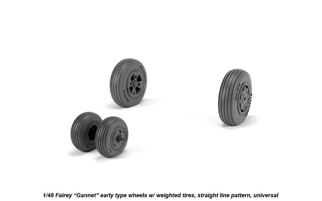 Armory Models AW48410 Fairey Gannet early type wheels w/ weighted tires of straight tire pattern 1/48 – zdjęcie 2