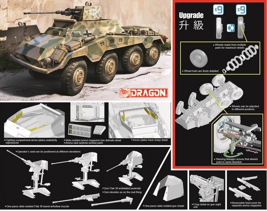 Dragon 6969 Sd.Kfz.234/3 w/2cm Schwebelafette (2cm) 1/35 – zdjęcie 2