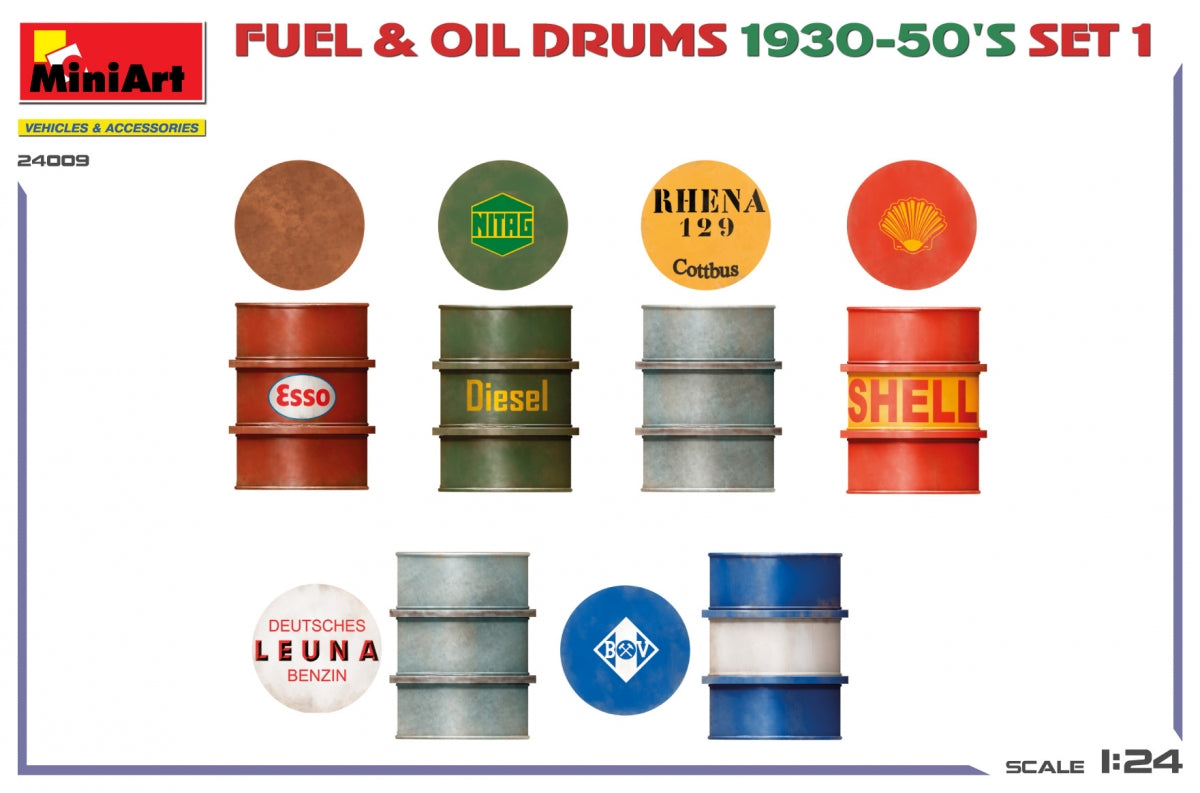 MiniArt 24009 FUEL OIL DRUMS 1930-50’S SET 1. GERMAN TYPE 1/24 – Bild 3