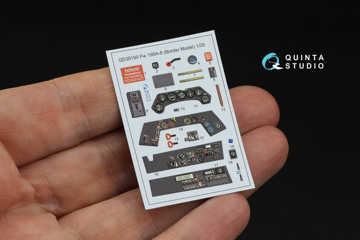Quinta Studio QD35150 Fw 190A-8 interior 3D decals Border Model 1/35 – zdjęcie 4