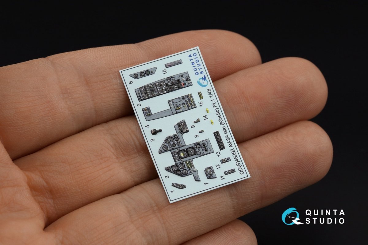 Quinta Studio QDS-48292 AV-8A Late 3D-Printed &amp;amp; colored Interior on decal paper (Kinetic) (Small version) 1/48 – image 6