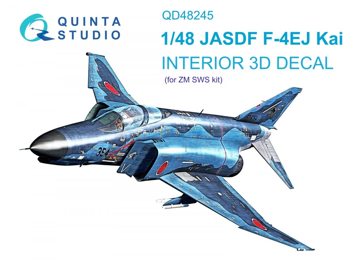 Quinta Studio QD48245 F-4EJ Kai 3D-Printed &amp;amp; coloured Interior on decal paper (ZM SWS) 1/48