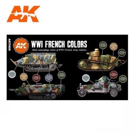 AK Interactive AK11660 3G WWI FRENCH AFV COLORS 6x17 ml – zdjęcie 2