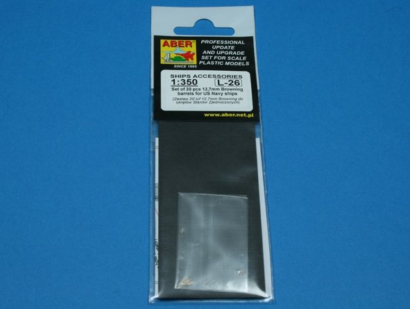 Aber 350L-26 Set of 20 pcs 12,7 mm (0.5in) Browning barrels for US Navy ships 1/350 – Bild 3