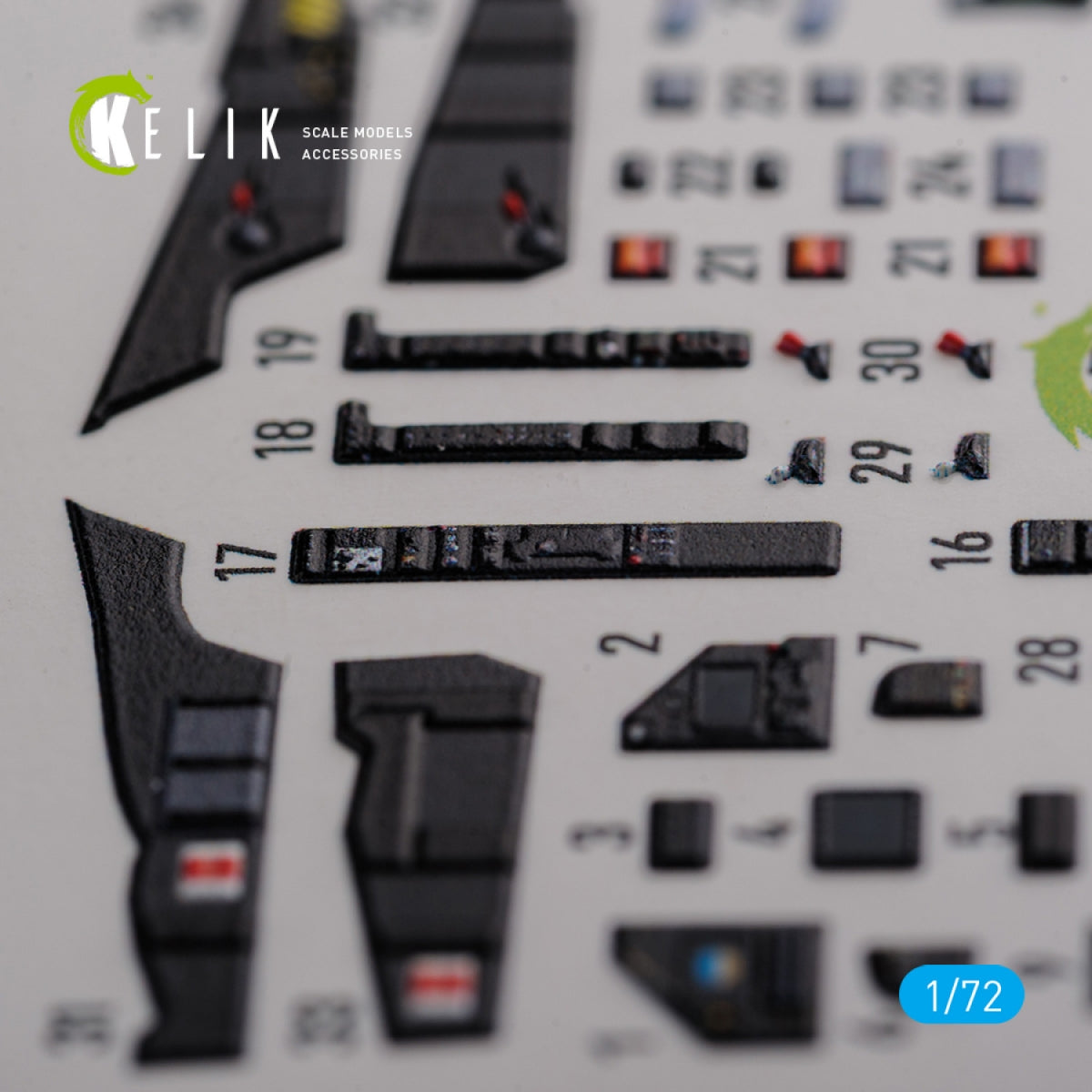 KELIK K72120 Mirage 2000D interior 3D decals forModelSvit kit 1/72 – zdjęcie 3