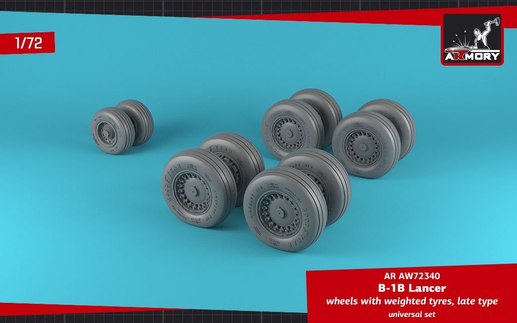 Armory Models AW72340 B-1B Lancer wheels w/ weighted tires, late 1/72 – image 2