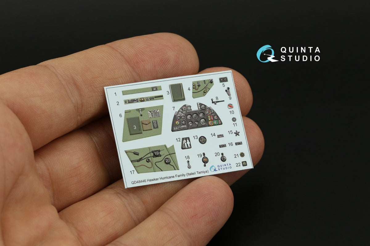 Quinta Studio QD48446 Hurricane family 3D-Printed colored Interior on decal paper (Italeri/Tamiya) 1/48 – image 3