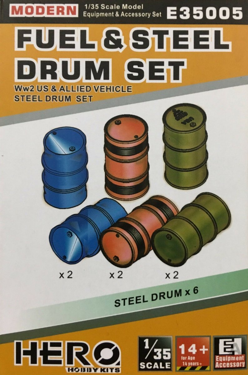Hero Hobby E35005 Fuel & Steel Drum Set 1/35