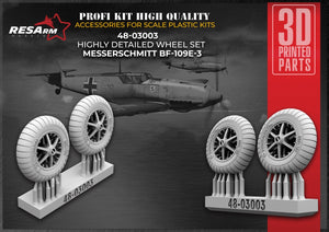 RESArm 48-03003 BF 109 E - Wheels under load (3D resin printing) 1/48