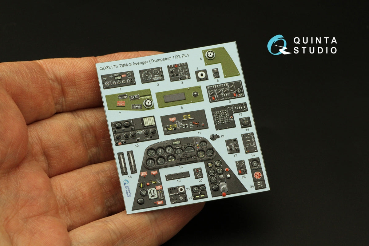Quinta Studio QD32178 TBM-3 Avenger 3D-Printed colored Interior on decal paper (Trumpeter) 1/32 – image 4