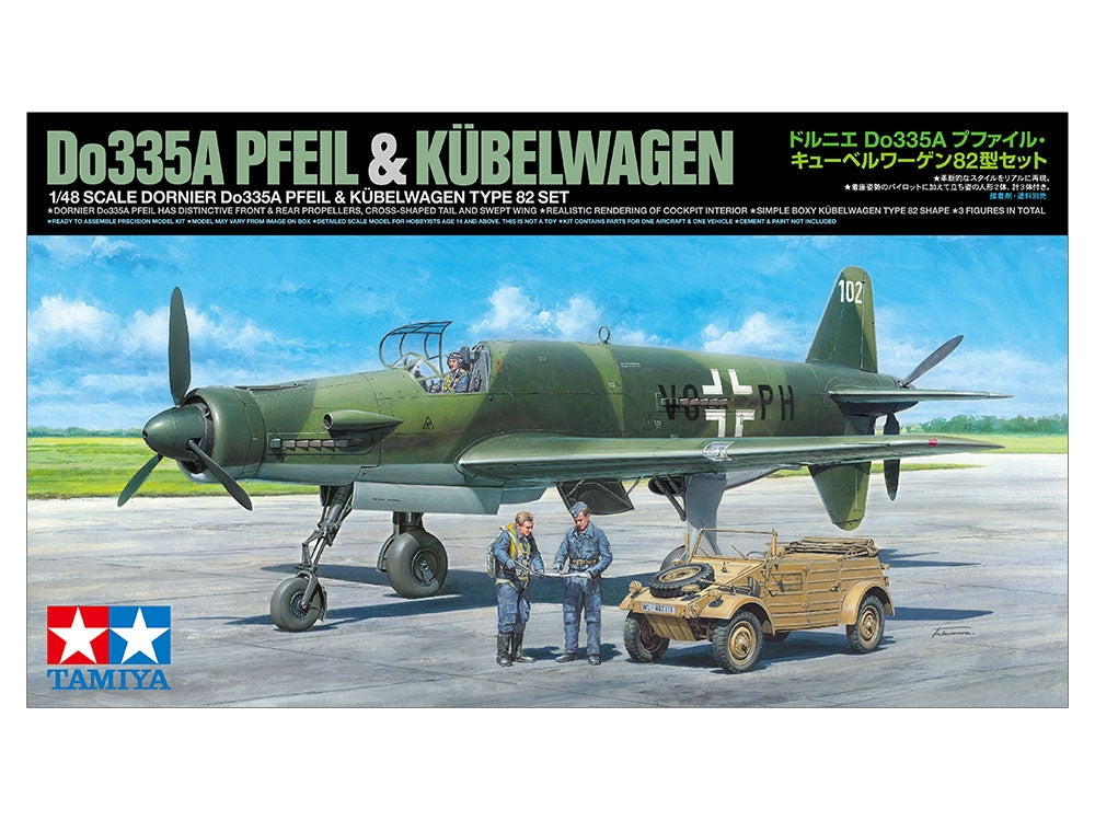 Tamiya 25206 Dornier Do335A Pfeil &amp;amp; Kubelwagen Type 82 Set 1/48 – zdjęcie 2