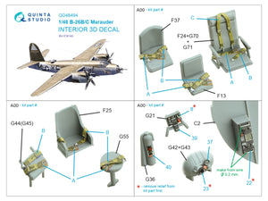 Quinta Studio QD48494 B-26B/C Marauder 3D-Printed colored Interior on decal paper (ICM) 1/48 – image 2