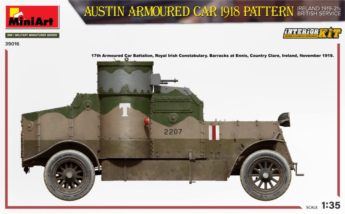 MiniArt 39016 AUSTIN ARMOURED CAR 1918 PATTERN. IRELAND 1919-21. BRITISH SERVICE. INTERIOR KIT 1/35 – zdjęcie 5