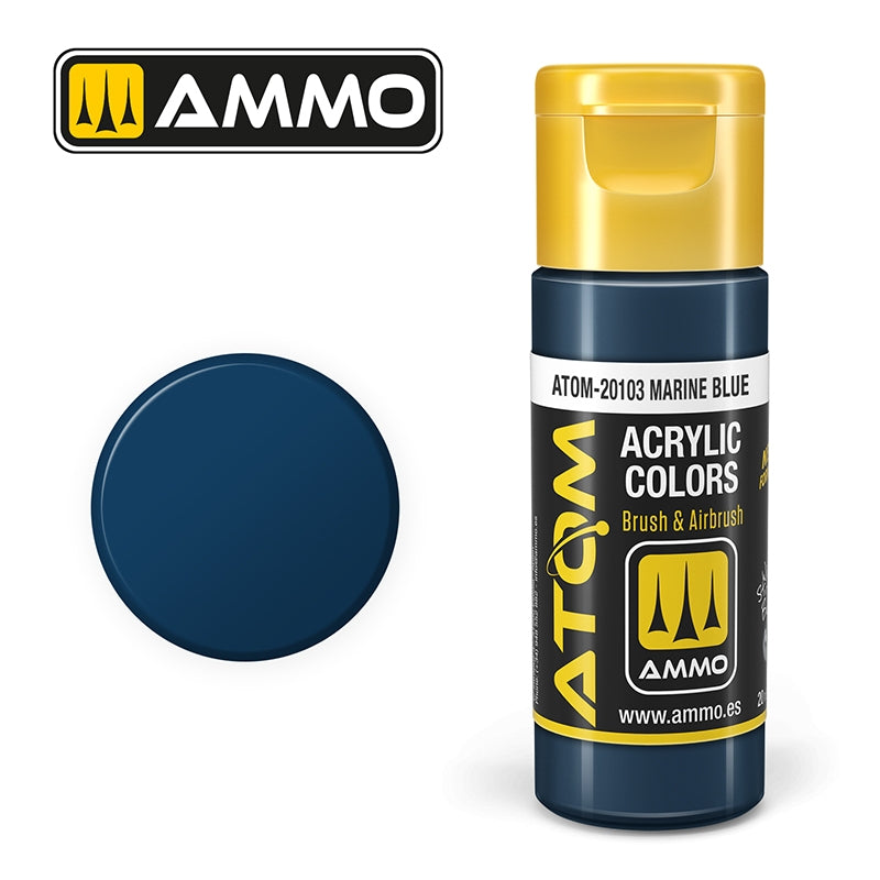 AMMO of Mig Jimenez 20103 ATOM COLOR Marine Blue 20ml