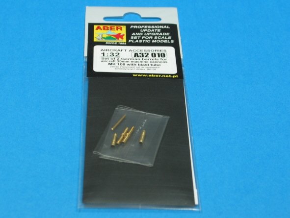 Aber A32010 Set of 2 barrels for German aircraft 30mm machine cannons MK 108 with blast tube 1/32 – zdjęcie 7