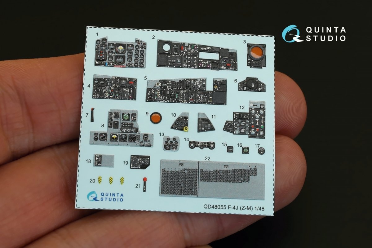 Quinta Studio QD48055 F-4J 3D-Printed &amp;amp; coloured Interior on decal paper (for ZM SWS kit) 1/48 – Bild 4