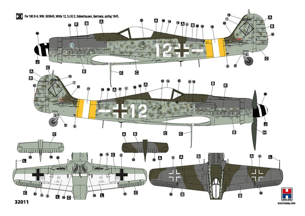 Hobby 2000 32011 Fw 190 D-9 Mid Production (HASEGAWA + CARTOGRAF + MASKI) 1/32 – zdjęcie 2