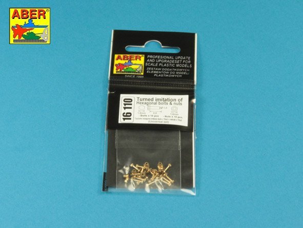Aber 16110 Turned imitation of Hexagonal bolts &amp;amp;amp;amp;amp;amp; nuts 1,6 x 4,0 mm x 15 pcs. And 1,6mm nuts x 10 pcs. 1/16 – immagine 9