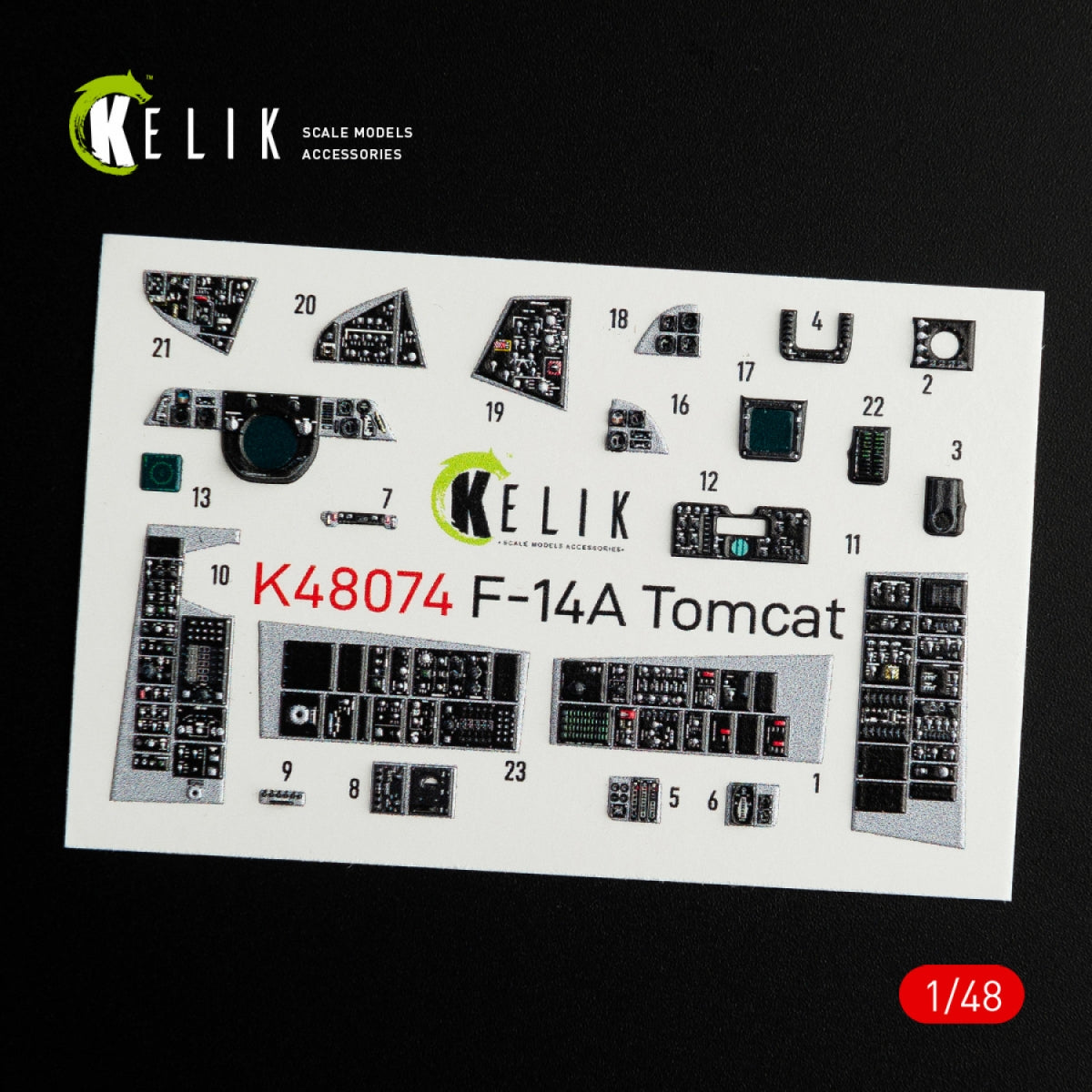 KELIK K48074 F-14A TOMCAT INTERIOR 3D DECALS FOR ITALERI KIT 1/48 – zdjęcie 2