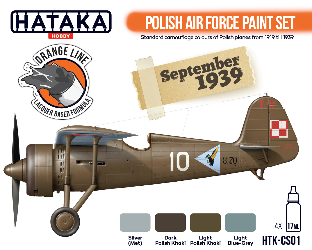 Hataka HTK-CS01 ORANGE LINE – Polish Air Force paint set 4x17ml – zdjęcie 2
