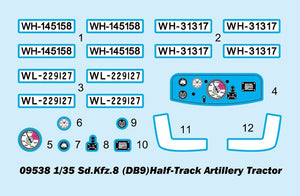 Trumpeter 09538 Sd.Kfz.8 (DB9)Half-Track Artillery Tractor 1/35 – zdjęcie 3