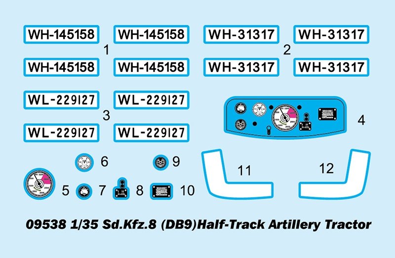 Trumpeter 09538 Sd.Kfz.8 (DB9)Half-Track Artillery Tractor 1/35 – zdjęcie 3