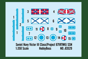 Hobby Boss 83529 Soviet Navy Victor III Class (Project 671RTMK) SSN 1/350 – zdjęcie 2