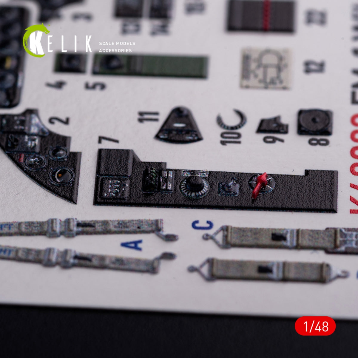 KELIK K48082 FM-1 Wildcat/Martlet Mk.V interior 3D decals for Tamiya kit 1/48 – image 3