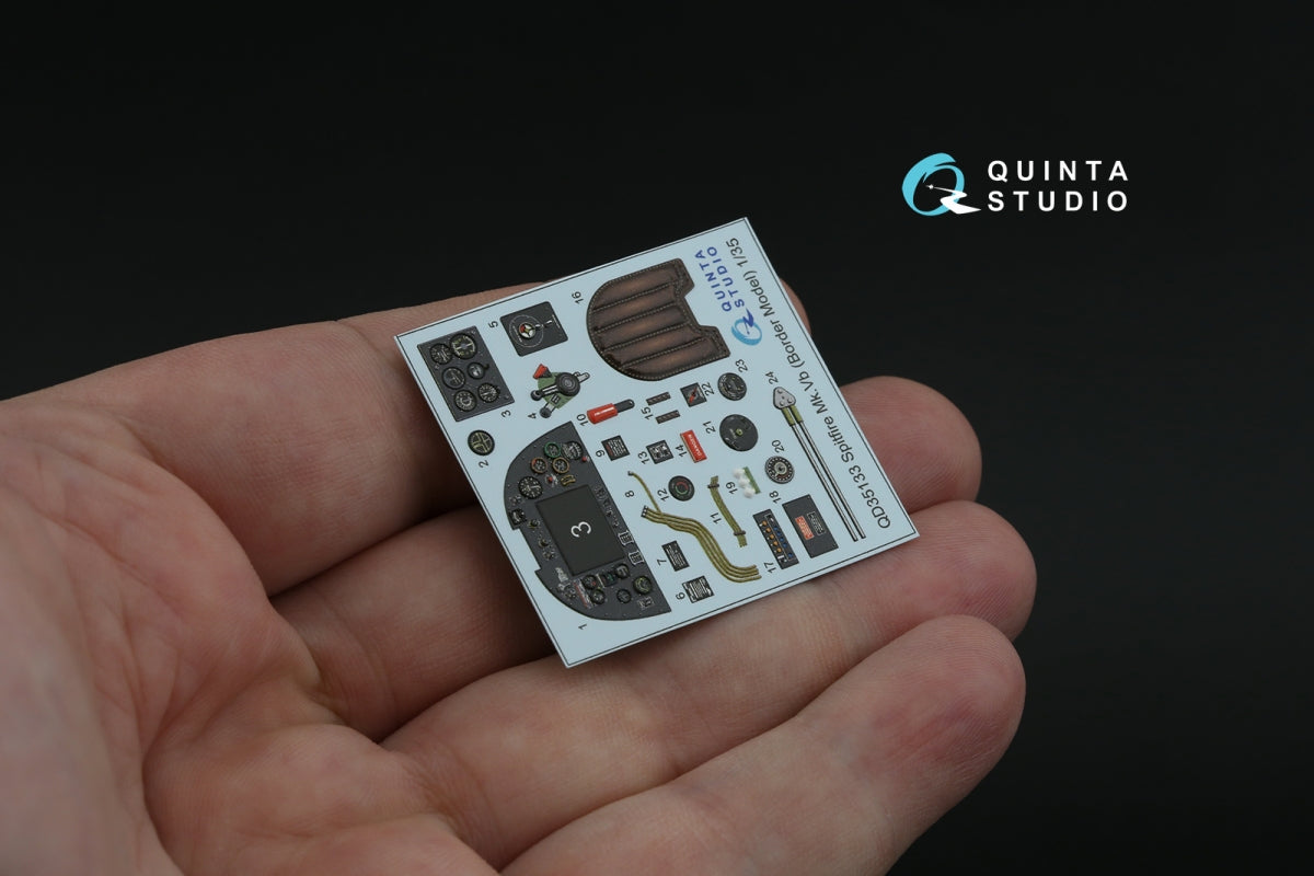 Quinta Studio QD35133 Spitfire Mk. Vb 3D-Printed coloured Interior on decal paper (Border model) 1/35 – zdjęcie 5
