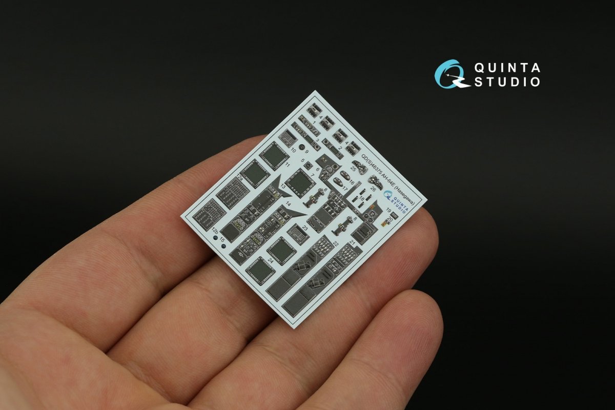Quinta Studio QDS-48375 AH-64E 3D-Printed &amp;amp; coloured Interior on decal paper (Hasegawa) (Small version) 1/48 – zdjęcie 5