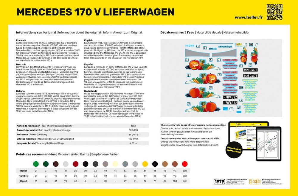 Heller 56736 Mercedes 170 V Lieferwagen - Starter Kit 1/24 – image 3