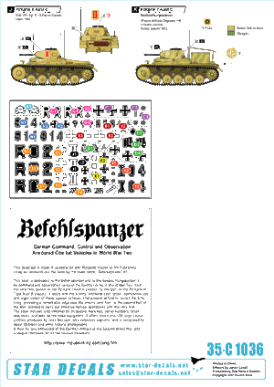Star Decals 35-C1036 Befehlspanzer # 1 1/35 – zdjęcie 2