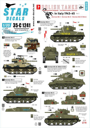 Star Decals 35-C1241 Polish Tanks in Italy 1943-45 #2 1/35