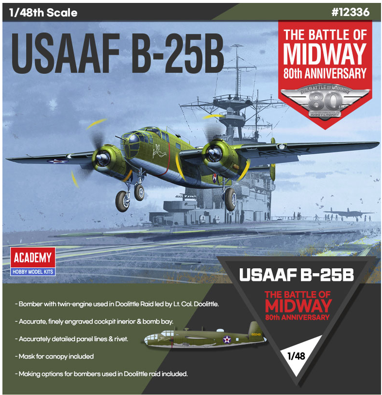 Academy 12336 USAAF B-25B THE BATTLE OF MIDWAY 80th ANNIVERSARY 1/48 – zdjęcie 2