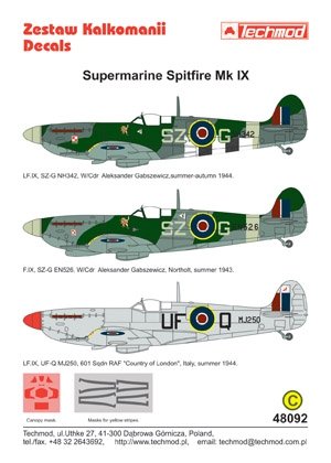 Techmod 48092 - Supermarine Spitfire IX 1/48 – zdjęcie 2