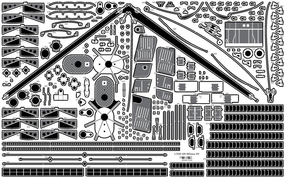 Pontos 23008F1 IJN MIKASA 1905 Detail Up Set 1/200 – zdjęcie 28